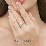 Moissanite Engagement Ring with 18K Gold Plating