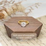 Moissanite Engagement Ring with 18K Gold Plating