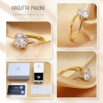 Moissanite Engagement Ring with 18K Gold Plating