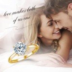 Moissanite Engagement Ring with 18K Gold Plating
