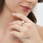 Moissanite Engagement Ring with 18K Gold Plating