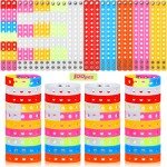 100 Pcs Colorful Silicone Adjustable Wristbands