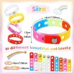 100 Pcs Colorful Silicone Adjustable Wristbands