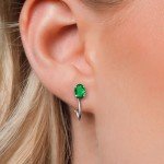 Sterling Silver Birthstone Clip-On Drop Earrings