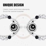 Couples Touch Bracelet: Black Agate & White Howlite