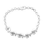 Sterling Silver Elephant Charm Bracelet for Women