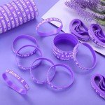 200 Pcs Purple Wristbands for Domestic Violence Awareness