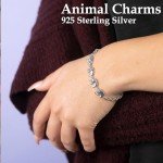Sterling Silver Elephant Charm Bracelet for Women