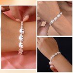 Sterling Silver Elephant Charm Bracelet for Women