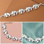 Sterling Silver Elephant Charm Bracelet for Women