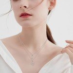 VONALA Sterling Silver Sun and Moon Layered Necklaces