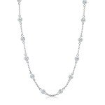 Italian Design 925 Silver CZ Station Necklace 24