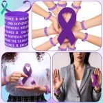 200 Pcs Purple Wristbands for Domestic Violence Awareness