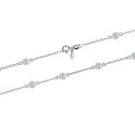 Italian Design 925 Silver CZ Station Necklace 24