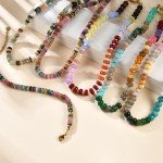 Colorful Boho Beaded Gemstone Choker Necklace
