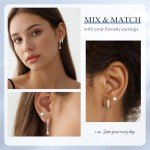 Sterling Silver Opal Hoop Stud Earrings Set