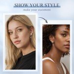 Sterling Silver Opal Hoop Stud Earrings Set