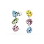 Swarovski Multicolored Drop Earrings with Asymmetrical Design