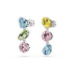 Swarovski Multicolored Drop Earrings with Asymmetrical Design