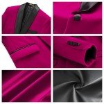 Boys Magenta Velvet Tuxedo Blazer & Pants Set