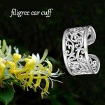 Vintage Sterling Silver Filigree Ear Cuffs