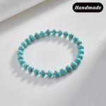 Turquoise Sterling Silver Bead Bracelet for Her