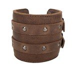 Stylish Leather Wrist Wallet Cuff with Hidden Pouch