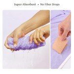 Purple Towel Wrap Set with Headband and Wristband