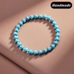 Turquoise Sterling Silver Bead Bracelet for Her
