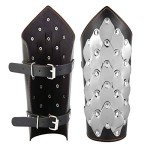 HZMAN Unisex Black Faux Leather Dragon Scale Wristbands