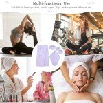 Purple Towel Wrap Set with Headband and Wristband