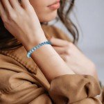 Turquoise Sterling Silver Bead Bracelet for Her