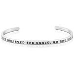 Inspirational Silver Adjustable MantraBand Bracelet