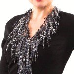 Elegant Black and White Infinity Scarf Necklace
