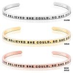Inspirational Silver Adjustable MantraBand Bracelet
