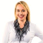 Elegant Black and White Infinity Scarf Necklace