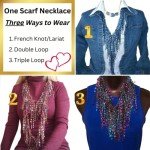 Elegant Black and White Infinity Scarf Necklace