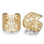 Celtic Heart Non-Piercing Silver Ear Cuffs