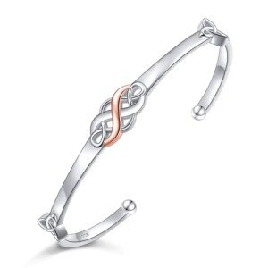 Celtic Knot Two-Tone Bracelet in Sterling Silver