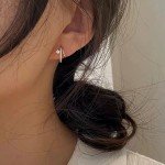Dainty Gold Huggie Hoop Earrings with CZ
