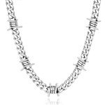 Barbed Wire Cuban Link Choker Necklace for All