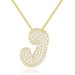 KissYan Gold Balloon Initial Pendant Necklace