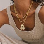 KissYan Gold Balloon Initial Pendant Necklace