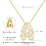 KissYan Gold Balloon Initial Pendant Necklace