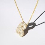 KissYan Gold Balloon Initial Pendant Necklace