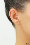 14k Yellow Gold Round CZ Stud Earrings