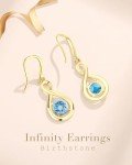 Aquamarine Dangle Drop Earrings in Gold Plated Silver