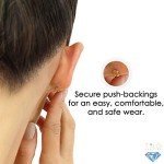 14k Yellow Gold Round CZ Stud Earrings