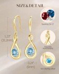 Aquamarine Dangle Drop Earrings in Gold Plated Silver