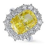 BERRICLE Sterling Silver Halo Yellow CZ Ring